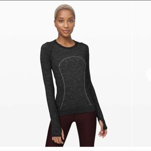 Long Sleeve Seam-Detail Performance Sweater - Black
